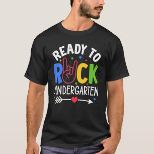 T-shirt Enfants Mets Premier Jour D'École Prêt À Rock Kind