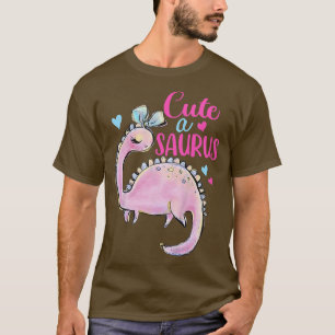 T-shirt Enfants Mignonne A Saurus Dino Baby Girl Dinosaur
