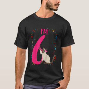 T-shirt Enfants mignonne Chat I m 6 ans Anniversaire Fille