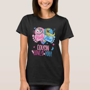 T-shirt Enfants mignonne rose ou bleu COUSIN vous aime Din