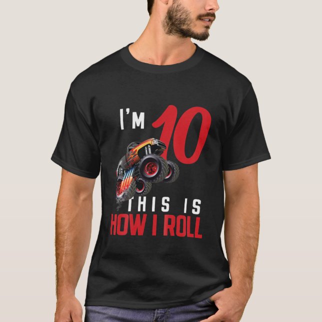 T-shirt Enfants Monster Camion 10e anniversaire C'est comm (Devant)
