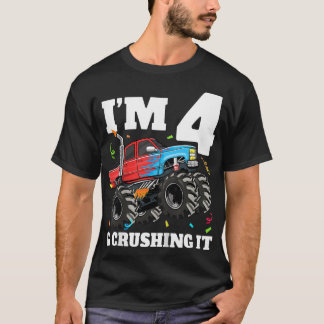 T-shirt Enfants Monster Camion 4e anniversaire garçon 4 an