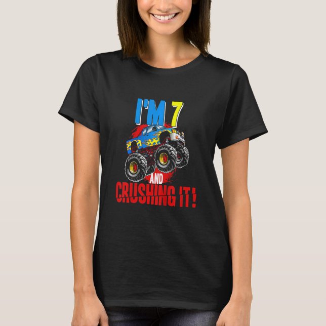 T-shirt Enfants Monster Camion Anniversaire Je vais écrase (Devant)