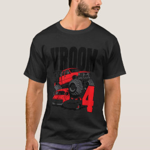 T-shirt Enfants Monster Camion Anniversaire Vroom I'm 4