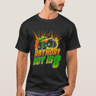 T-shirt Enfants Monster Camion Birthday Boy Is 8 Kids 8th 
