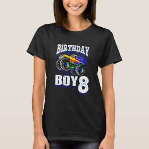 T-shirt Enfants Monster Camion Birthday Boy Is 8 Kids 8th