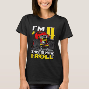 T-shirt Enfants Monster truck 4T Birthday Top I'm 4 This i