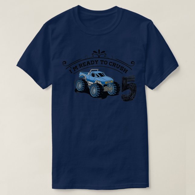 T-shirt Enfants Monster Truck 5e Anniversaire Funny drôle  (Design devant)