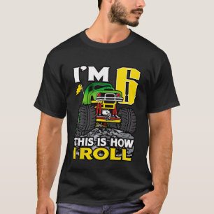 T-shirt Enfants Monster truck 6th Birthday Top I'm 6 This