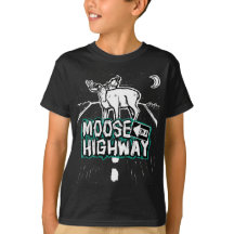 Enfants Moose sur une Chemise de la Route (Noir)
