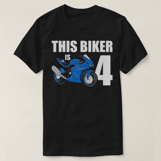 T-shirt Enfants Motorcycle 4e anniversaire 4 ans bébé bébé (Design devant)