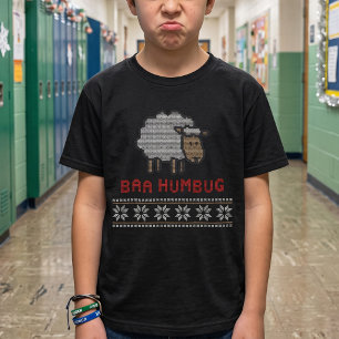 T-shirt Enfants Mouton Drôle Bah Humbug - Noël Tricoté Sal
