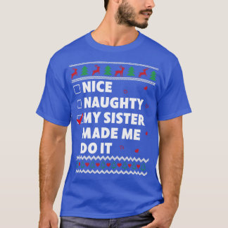 T-shirt Enfants Nice Naughty Liste laide Noël Design amusa