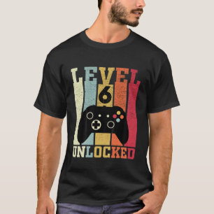 T-shirt Enfants Niveau 6 Déverrouillé Funny Video Gamer 6E
