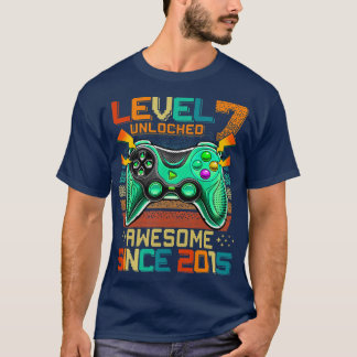 T-shirt Enfants Niveau 7 Déverrouillé Awesome 2015 jeu vid