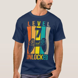T-shirt Enfants Niveau 7 Déverrouillé Vidéo Vintage Jeu 7e