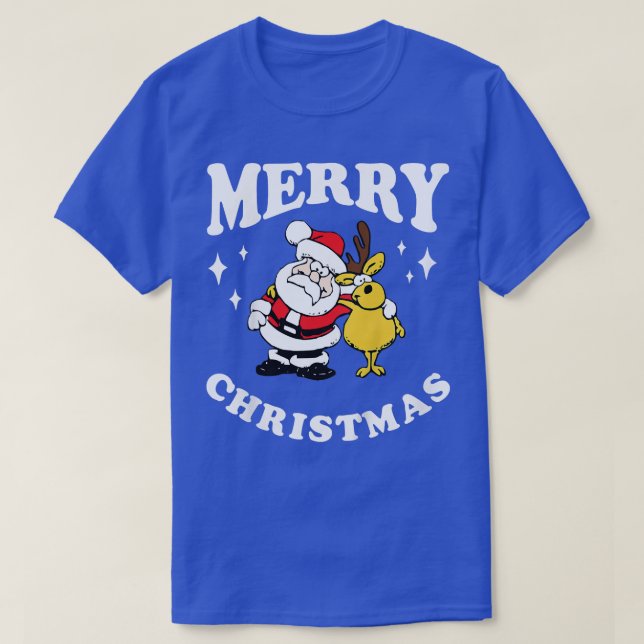 T-shirt Enfants Noël enfants Père Noël avec rennes (Design devant)