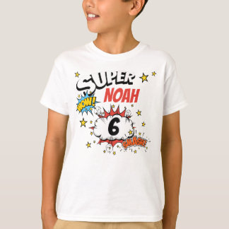 T-shirt Enfants Nom personnalisé 6 ans Super