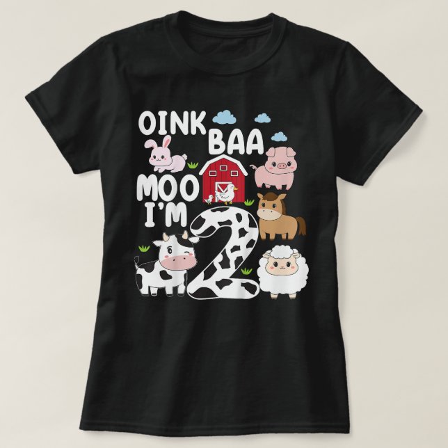 T-shirt Enfants Oink Baa Moo Im 2 Animaux de ferme 2e anni (Design devant)
