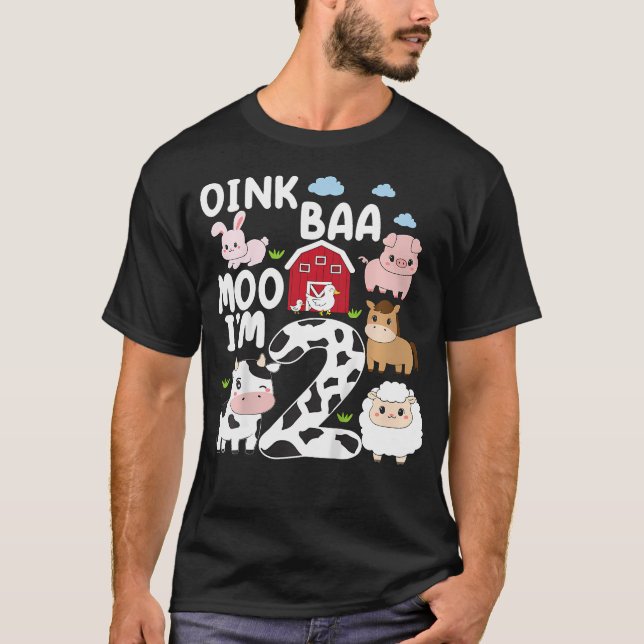 T-shirt Enfants Oink Baa Moo IM Animaux de ferme Anniversa (Devant)