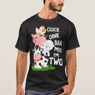 T-shirt Enfants Oink Baa Neigh Cluck Moo Im Deux 2e annive