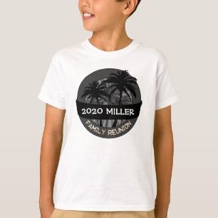 T-shirt Enfants palmier noir nom personnalisé maillot de r