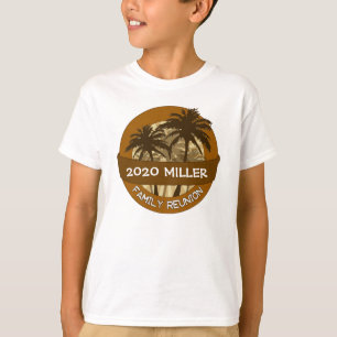 T-shirt Enfants palmier orange nom personnalisé maillot de