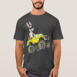T-shirt Enfants Pâques Rabbit équitation Monster Camion Ga