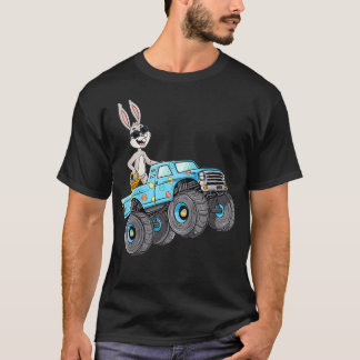 T-shirt Enfants Pâques Rabbit équitation Monster Camion Ga