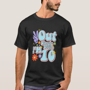 T-shirt Enfants Peace Out Chiffres simples J'ai 10 ans fil