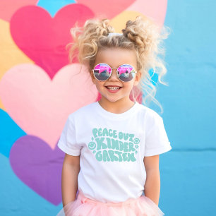T-shirt Enfants Peace Out maternelle en Turquoise