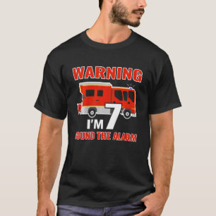 T-shirt Enfants pompier avec camion incendie J'ai 7 ans an