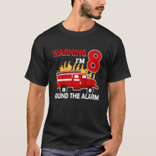 T-shirt Enfants pompier avec camion incendie J'ai 8 ans an