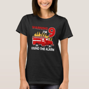 T-shirt Enfants pompier avec camion incendie J'ai 9 ans an