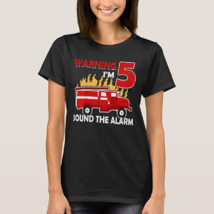 T-shirt Enfants pompier avec camion incendie Je suis 5 ans