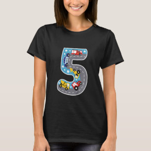 T-shirt Enfants Pompiers Police Véhicules Garçon 5 ans