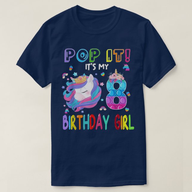 T-shirt Enfants Pop It 8e année Anniversaire Fille 8 anniv (Design devant)