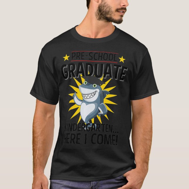 T-shirt Enfants Pré K Graduation s 2019 Funny Shark Grad C (Devant)