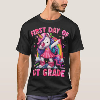 T-shirt Enfants Premier Jour De 1Ème Année Unicorne Retour
