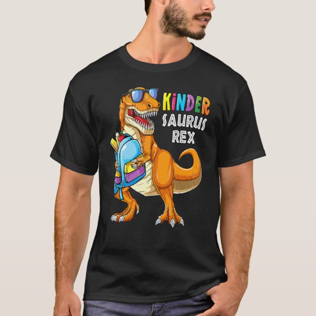 T-shirt Enfants Premier Jour De L'École Kinder Saurus Trex (Devant)
