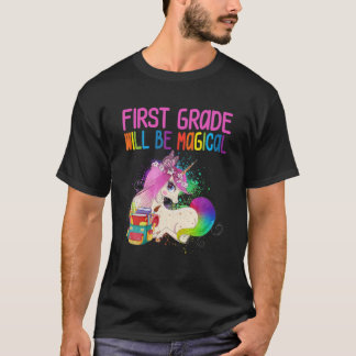 T-shirt Enfants Premier Jour De Première Classe Magique Un