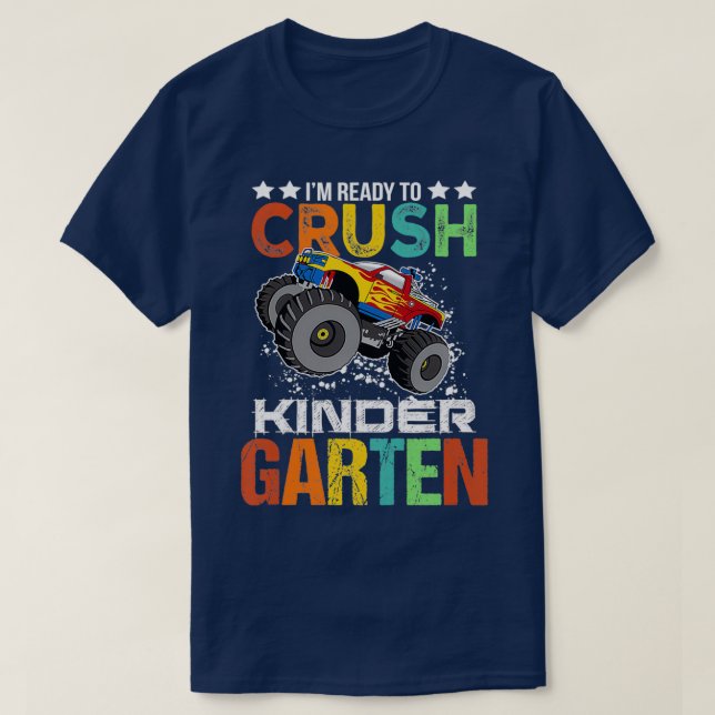 T-shirt Enfants prêts à écraser la maternelle Monster Truc (Design devant)