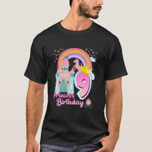 T-shirt Enfants Princess 9e Anniversaire Cheval Rainbow Ca