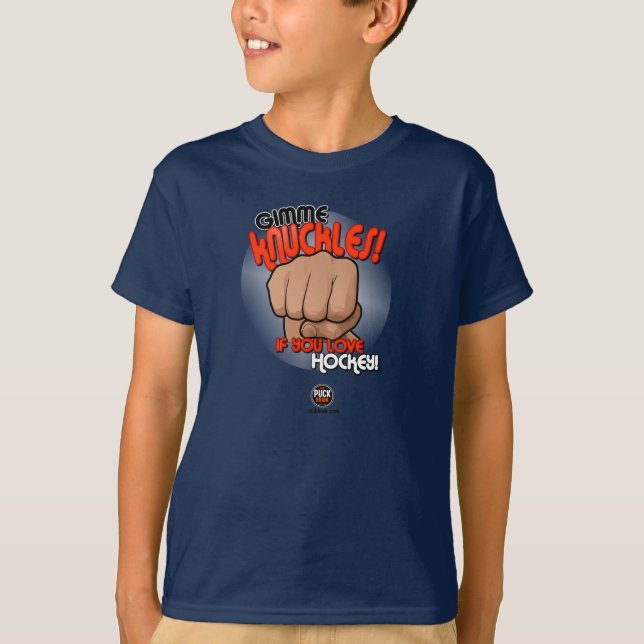 T-shirt Enfants - PuckBrain "Gimme frotte avec le poing" (Devant)