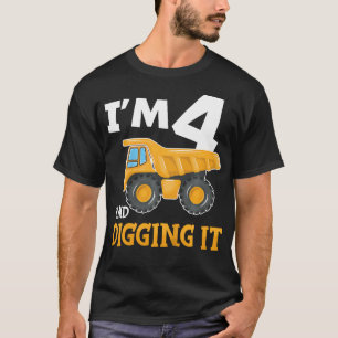 T-shirt Enfants Quatre 4Ans 4E Anniversaire Construction G