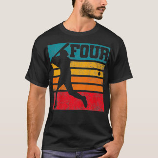 T-shirt Enfants Quatre 4e Anniversaire Baseball Bateball B