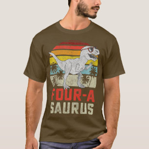 T-shirt Enfants quatre a saurus Anniversaire Rex 4 ans Din
