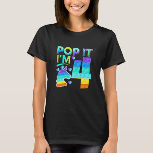 T-shirt Enfants Quatre Pop It I'm 4 mignonne Unicorn Anniv