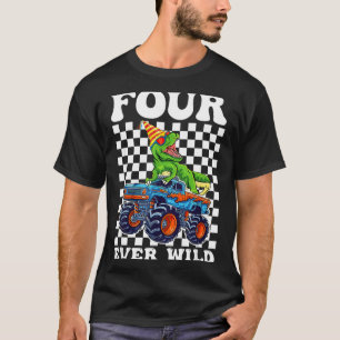 T-shirt Enfants quatre pour toujours sauvage dinosaure Mon