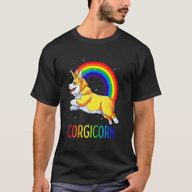 T-shirt Enfants Rainbow Corgi (Devant)